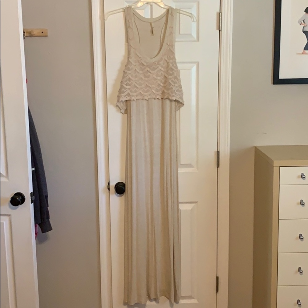 Boutique Lace Overlay Maxi Dress - Size Large